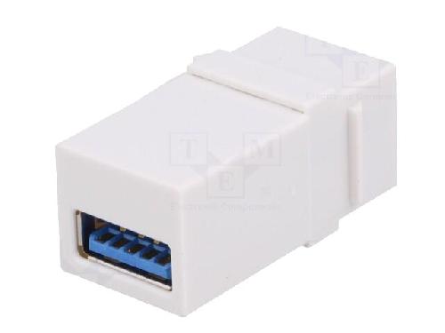 Cable - Connectique Pour Peripherique Coupleur Keystone USB A femelles 2.0 - Blanc