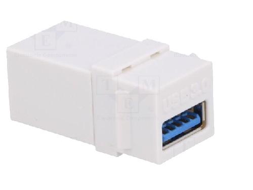 Cable - Connectique Pour Peripherique Coupleur Keystone USB A femelles 2.0 - Blanc
