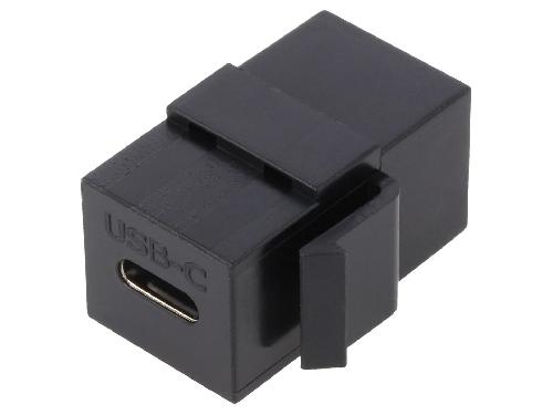 Cable - Connectique Pour Peripherique Coupleur Keystone USB C 3.1 femelle X2 - Noir
