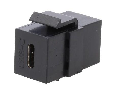 Cable - Connectique Pour Peripherique Coupleur Keystone USB C 3.1 femelle X2 - Noir