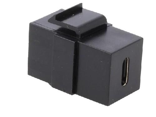 Cable - Connectique Pour Peripherique Coupleur Keystone USB C 3.1 femelle X2 - Noir