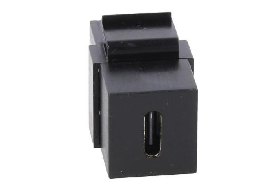 Cable - Connectique Pour Peripherique Coupleur Keystone USB C 3.1 femelle X2 - Noir