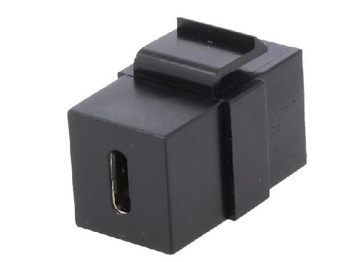 Cable - Connectique Pour Peripherique Coupleur Keystone USB C 3.1 femelle X2 - Noir