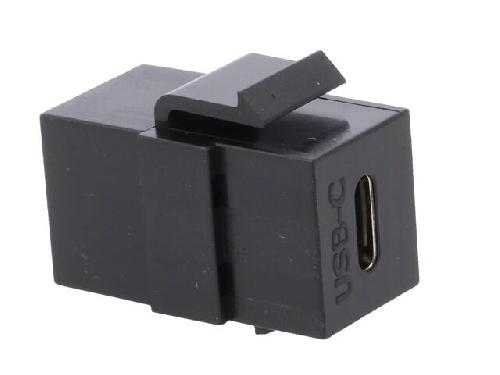 Cable - Connectique Pour Peripherique Coupleur Keystone USB C 3.1 femelle X2 - Noir
