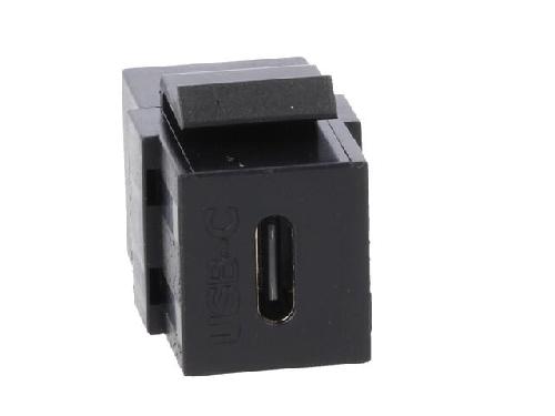 Cable - Connectique Pour Peripherique Coupleur Keystone USB C 3.1 femelle X2 - Noir