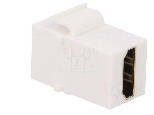 Cable - Connectique Pour Peripherique Coupleur USB et HDMI femelle X2 Keystone - Blanc