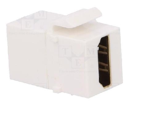 Cable - Connectique Pour Peripherique Coupleur USB et HDMI femelle X2 Keystone - Blanc