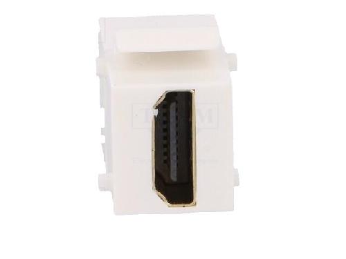 Cable - Connectique Pour Peripherique Coupleur USB et HDMI femelle X2 Keystone - Blanc