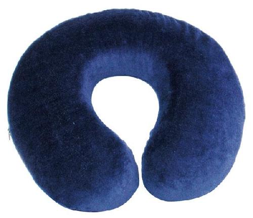 Cale Dos - Repose-tete Coussin anatomique latex tour de cou - effet memoire bleu