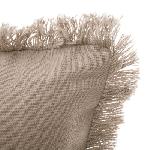 Coussin Coussin dehoussable avec contour frange - 30 x 50 cm - Beige lin