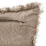 Coussin Coussin dehoussable avec contour frange - 30 x 50 cm - Beige lin