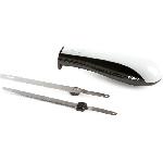 Couteau électrique - DOMO - Lames dentelées en acier inoxydable - 590 gr - 150W - Noir / Blanc