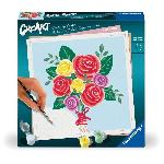 Peinture Au Numero CreArt 20x20 cm Bouquet de roses. Loisir creatif. Adulte. Peinture par numeros. 25520. Ravensburger