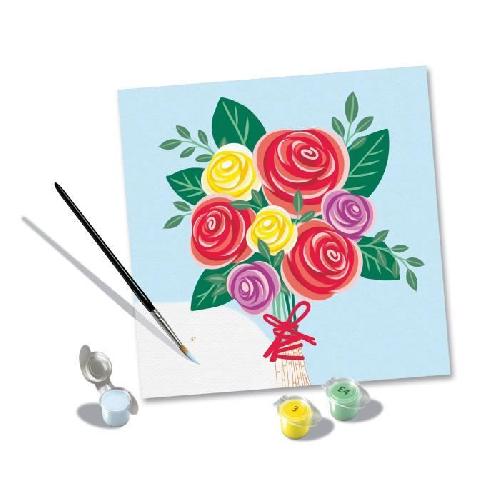 Peinture Au Numero CreArt 20x20 cm Bouquet de roses. Loisir creatif. Adulte. Peinture par numeros. 25520. Ravensburger