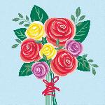 Peinture Au Numero CreArt 20x20 cm Bouquet de roses. Loisir creatif. Adulte. Peinture par numeros. 25520. Ravensburger