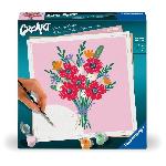 Peinture Au Numero CreArt 20x20 cm Poppy bouquet. Loisir creatif. Adulte. Peinture par numeros. 25519. Ravensburger