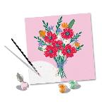 Peinture Au Numero CreArt 20x20 cm Poppy bouquet. Loisir creatif. Adulte. Peinture par numeros. 25519. Ravensburger