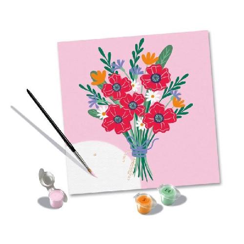 Peinture Au Numero CreArt 20x20 cm Poppy bouquet. Loisir creatif. Adulte. Peinture par numeros. 25519. Ravensburger