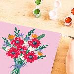 Peinture Au Numero CreArt 20x20 cm Poppy bouquet. Loisir creatif. Adulte. Peinture par numeros. 25519. Ravensburger
