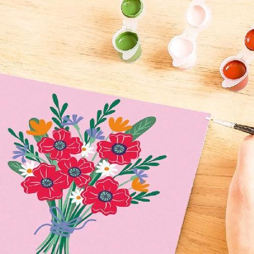 Peinture Au Numero CreArt 20x20 cm Poppy bouquet. Loisir creatif. Adulte. Peinture par numeros. 25519. Ravensburger