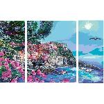 Peinture Au Numero CreArt 80x50 cm - Triptyque - 5 terres - Serie Numero d'art Tryptique - 00023529 - Des 12 ans