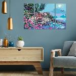 Peinture Au Numero CreArt 80x50 cm - Triptyque - 5 terres - Serie Numero d'art Tryptique - 00023529 - Des 12 ans