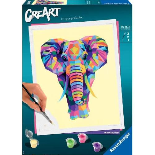 Jeu De Peinture CreArt Elephant 24x30 cm - Peinture par numéros ? Des 12 ans ? Ravensburger - 28995