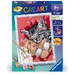Peinture Au Numero CreArt Kids 18x24cm Chaton et son nounours. Kit de peinture par numeros Numero d'Art. Des 9 ans. 25838. Ravensburger