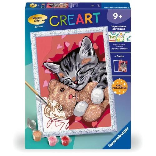 Peinture Au Numero CreArt Kids 18x24cm Chaton et son nounours. Kit de peinture par numeros Numero d'Art. Des 9 ans. 25838. Ravensburger