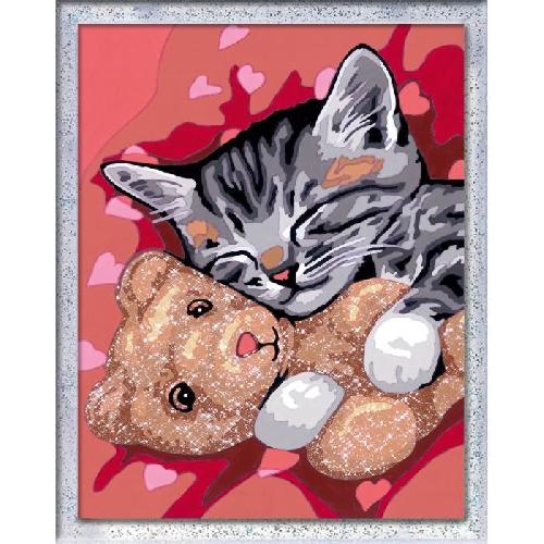 Peinture Au Numero CreArt Kids 18x24cm Chaton et son nounours. Kit de peinture par numeros Numero d'Art. Des 9 ans. 25838. Ravensburger