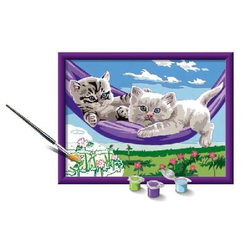 Peinture Au Numero CreArt Kids 18x24cm Chatons dans le hamac. Kit de peinture par numeros Numero d'Art. Des 9 ans. 25828. Ravensburger