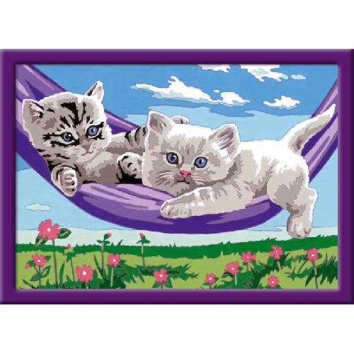 Peinture Au Numero CreArt Kids 18x24cm Chatons dans le hamac. Kit de peinture par numeros Numero d'Art. Des 9 ans. 25828. Ravensburger
