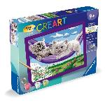 Peinture Au Numero CreArt Kids 18x24cm Chatons dans le hamac. Kit de peinture par numeros Numero d'Art. Des 9 ans. 25828. Ravensburger