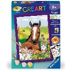 Peinture Au Numero CreArt Kids 18x24cm Cheval et chatons. Kit de peinture par numeros Numero d'Art. Des 7 ans. 25840. Ravensburger
