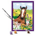 Peinture Au Numero CreArt Kids 18x24cm Cheval et chatons. Kit de peinture par numeros Numero d'Art. Des 7 ans. 25840. Ravensburger
