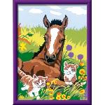 Peinture Au Numero CreArt Kids 18x24cm Cheval et chatons. Kit de peinture par numeros Numero d'Art. Des 7 ans. 25840. Ravensburger