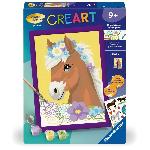 Peinture Au Numero CreArt Kids 18x24cm Cheval fleuri. Kit de peinture par numeros Numero d'Art. Des 7 ans. 25906. Ravensburger