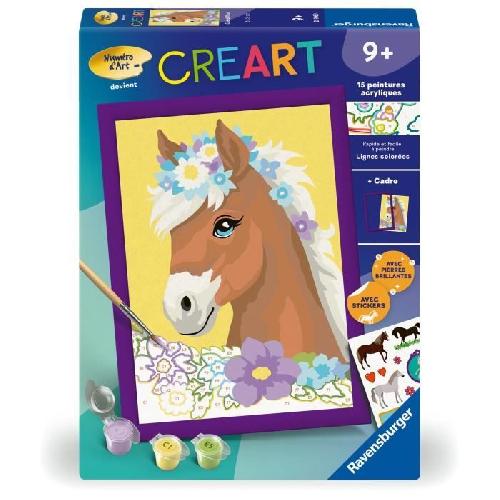 Peinture Au Numero CreArt Kids 18x24cm Cheval fleuri. Kit de peinture par numeros Numero d'Art. Des 7 ans. 25906. Ravensburger