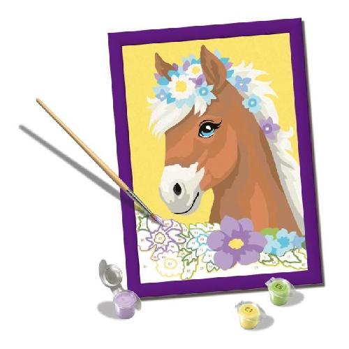 Peinture Au Numero CreArt Kids 18x24cm Cheval fleuri. Kit de peinture par numeros Numero d'Art. Des 7 ans. 25906. Ravensburger