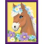 Peinture Au Numero CreArt Kids 18x24cm Cheval fleuri. Kit de peinture par numeros Numero d'Art. Des 7 ans. 25906. Ravensburger
