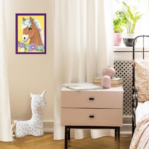 Peinture Au Numero CreArt Kids 18x24cm Cheval fleuri. Kit de peinture par numeros Numero d'Art. Des 7 ans. 25906. Ravensburger
