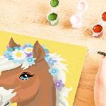 Peinture Au Numero CreArt Kids 18x24cm Cheval fleuri. Kit de peinture par numeros Numero d'Art. Des 7 ans. 25906. Ravensburger