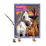 Peinture Au Numero CreArt Kids 18x24cm Chevaux au coucher du soleil. Kit de peinture par numeros Numero d'Art. Des 9 ans. 25809. Ravensburger