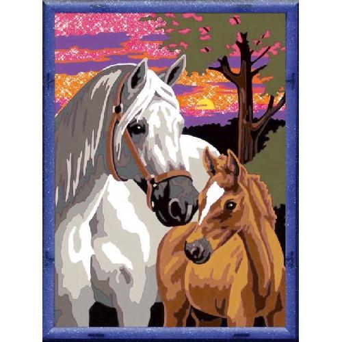 Peinture Au Numero CreArt Kids 18x24cm Chevaux au coucher du soleil. Kit de peinture par numeros Numero d'Art. Des 9 ans. 25809. Ravensburger