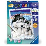 Peinture Au Numero CreArt Kids 18x24cm Doux bisous de Husky. Kit de peinture par numeros Numero d'Art. Des 7 ans. 25829. Ravensburger