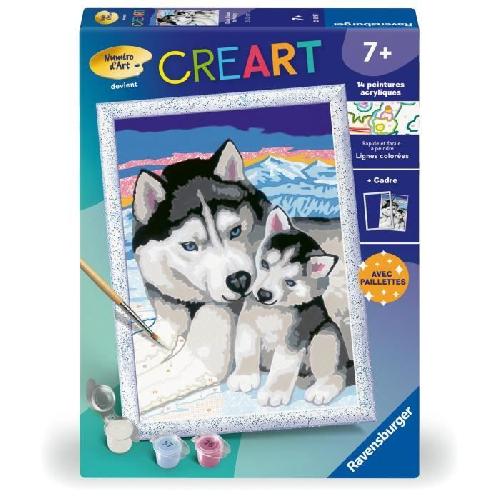 Peinture Au Numero CreArt Kids 18x24cm Doux bisous de Husky. Kit de peinture par numeros Numero d'Art. Des 7 ans. 25829. Ravensburger