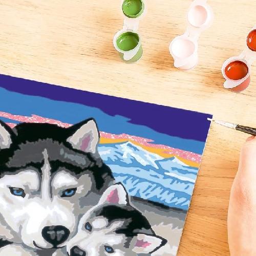 Peinture Au Numero CreArt Kids 18x24cm Doux bisous de Husky. Kit de peinture par numeros Numero d'Art. Des 7 ans. 25829. Ravensburger