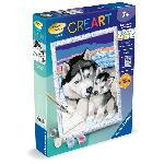 Peinture Au Numero CreArt Kids 18x24cm Doux bisous de Husky. Kit de peinture par numeros Numero d'Art. Des 7 ans. 25829. Ravensburger