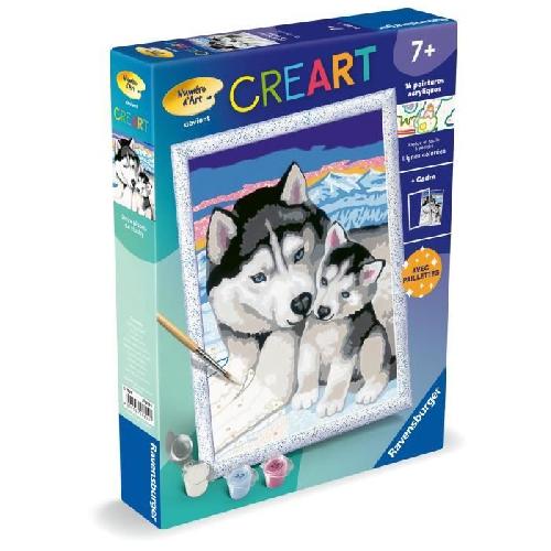 Peinture Au Numero CreArt Kids 18x24cm Doux bisous de Husky. Kit de peinture par numeros Numero d'Art. Des 7 ans. 25829. Ravensburger