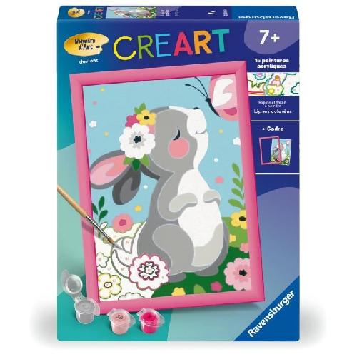 Peinture Au Numero CreArt Kids 18x24cm Lapin et papillon. Kit de peinture par numeros Numero d'Art. Des 7 ans. 25836. Ravensburger